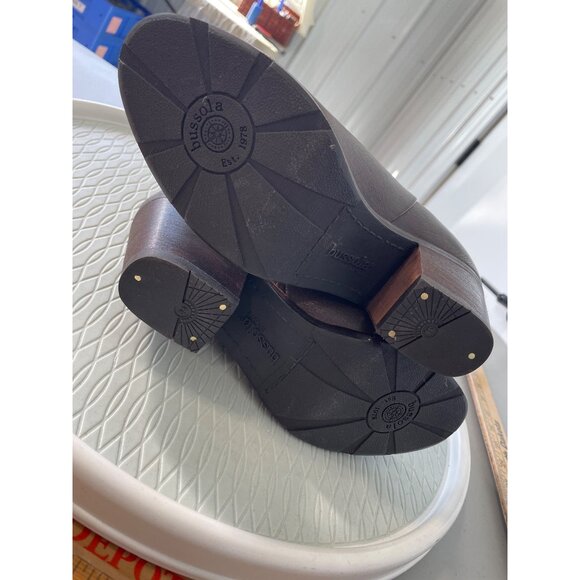 Bussola Ramona Mid Calf Boot Size 38 Brown Leather Stacked Heel Side Zipper Boho - Picture 7 of 9